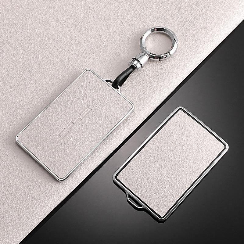 Car NFC Card Key Case Cover Full Shell Leather Keychain Pendant For BYD Tang DM Han EV Song PRO Qin PLUS DMI Key Bag Accessories