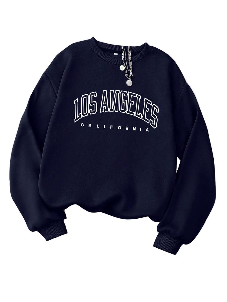 Fleece Women's Loose Crew Neck Sweater Women's Printed Jacket Casual Bottoming Shirt Girls Summers Wholesale