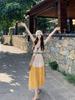 Bohemian Korean-Style Tassel Camisole Dress & Layered Lace Cover-Up Set for Women (Summer)