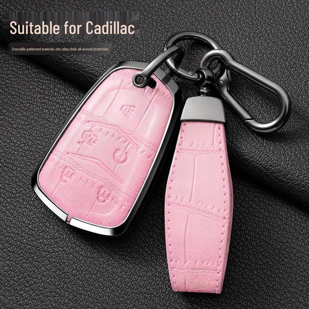 Leather Key Pouch for Cadillac XT5, ATSL, CT6, XT4, XTS - Unisex Cover with Buckle
