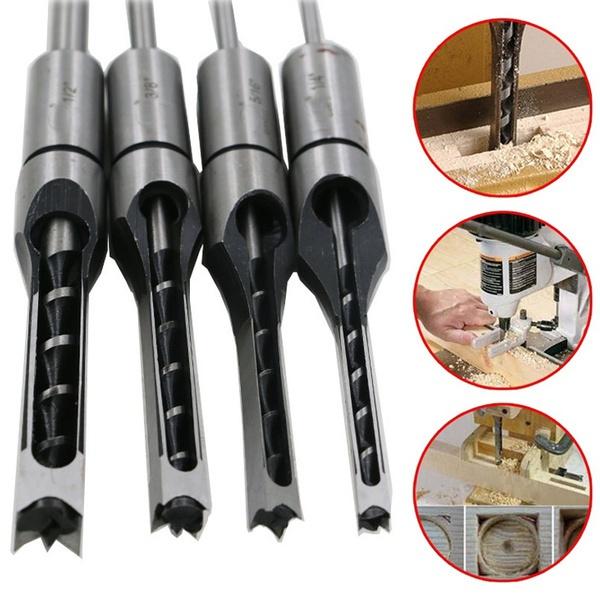 6.4/8/9.5/12.7mm HSS Square Hole Drill Bit Auger Bit Steel Mortising Drilling Craving Woodworking Tools