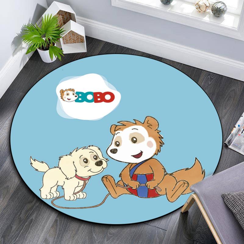 Bobo Siebenschläfer pattern round rug,Carpet Rug for Living Room Bedroom Playroom ,Non-slip Floor Mat,Holiday Gifts and Birthday Gifts.