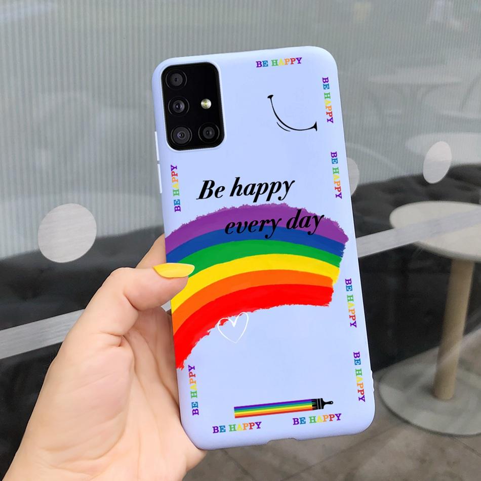Cute Cartoon Phone Case For Samsung Galaxy M51 M31 Candy Color Soft Silicone Back Cover For Samsung M51 SM-M515F M31 Prime M315F