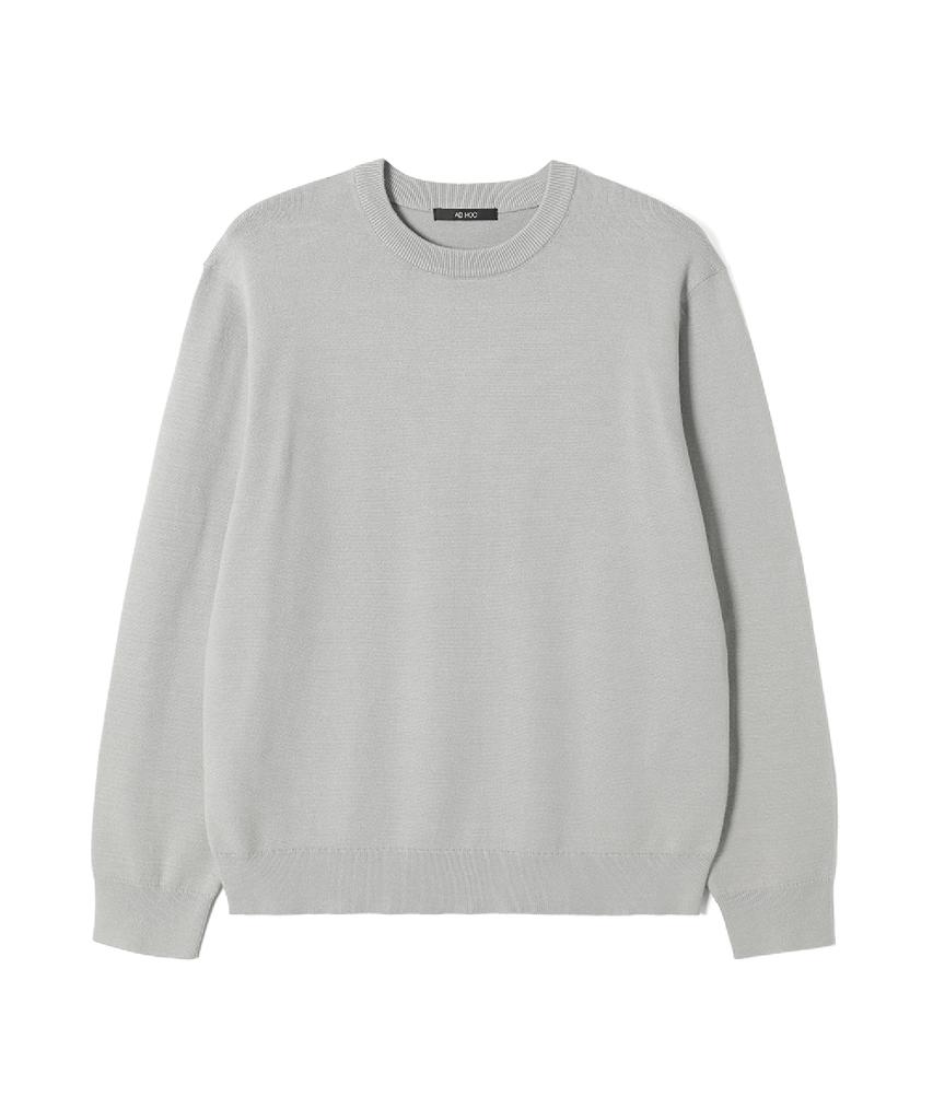 ADHOC Unisex Basic Round Neck Knit (Lt-Grey) (Hcalka3)
