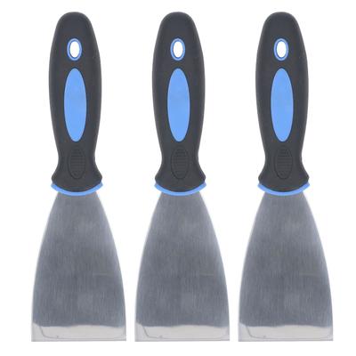 3Pcs Putty Scraper Stainless Steel Paint Scraper Set Plastic Handle Engraving Spackle Drywall