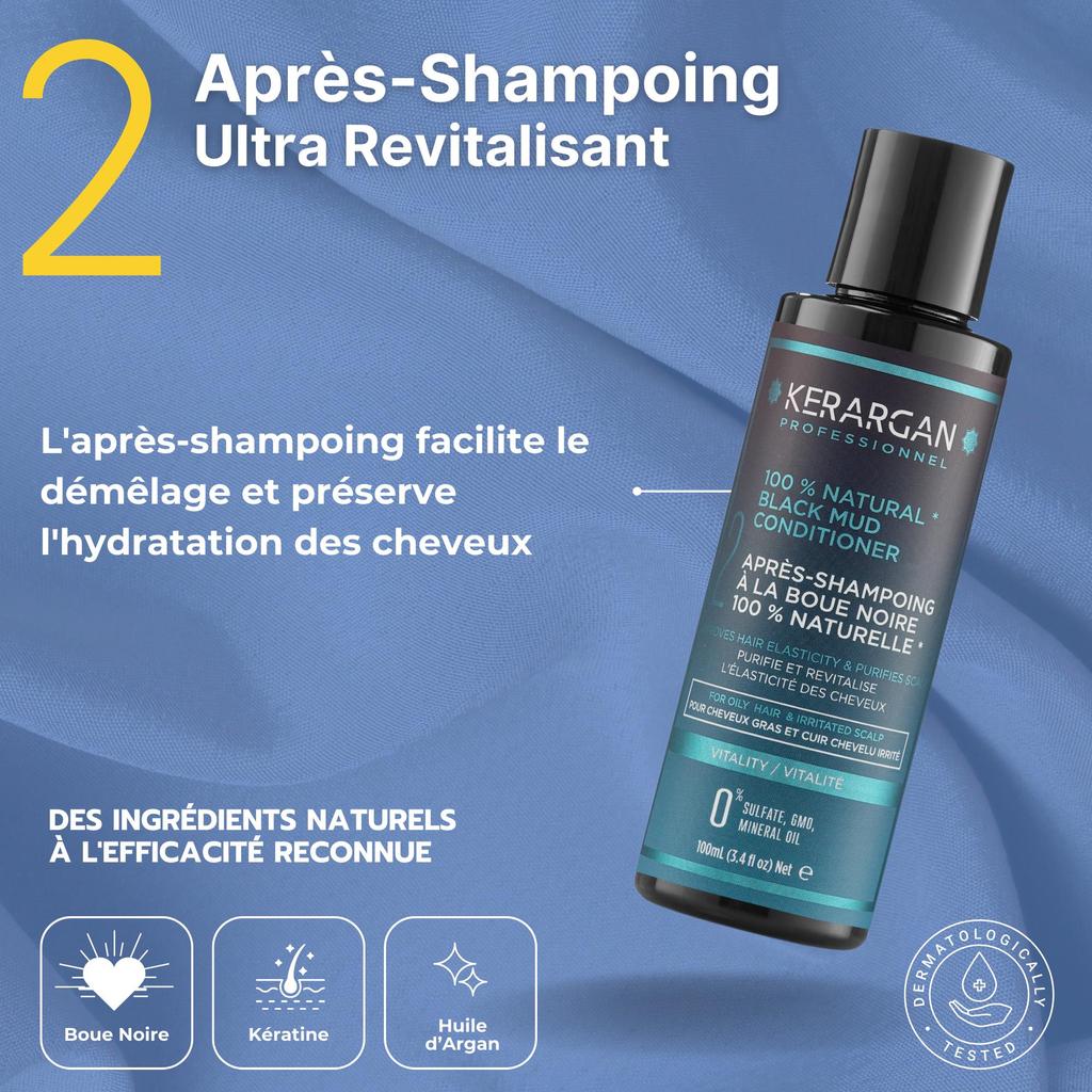 Kerargan Cestovná súprava Revitalizujúca s čiernym bahnom - 3x100ml