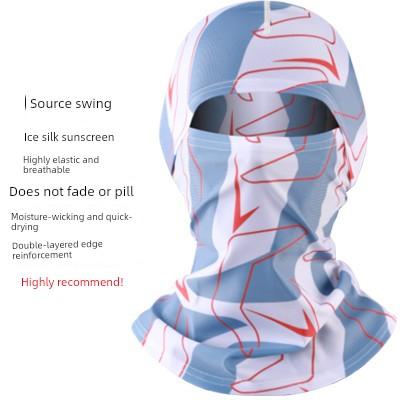 Sun Protection Mask for Men, Ice Silk Headscarf, Cycling Neck Gaiter, Neck Protector, Summer Fishing Full-Face Cover, Face Mask