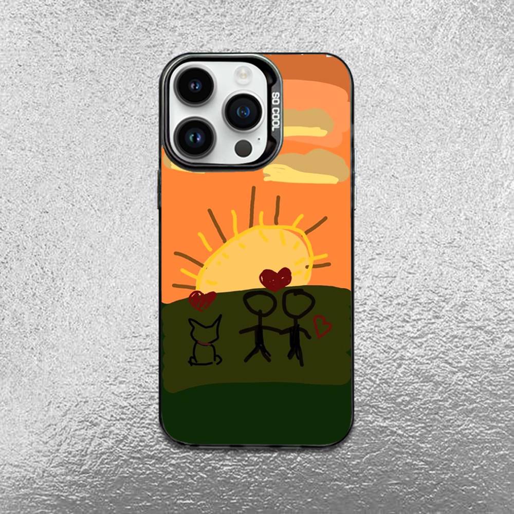 Cartoon Stickman Matchman Phone Case For iPhone 17,16,Pro,Max,e,15,14,Plus,13,12,Mini,11, Matte Colored Silver Luxury Cover