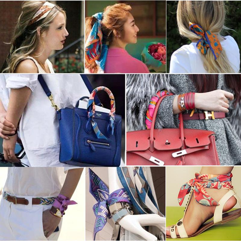 2025 Brand Design Horse Animal Women Mulberry Silk Scarf Luxury Scarves Headband Foulard Skinny Bag Wrap Scarves Neckerchief