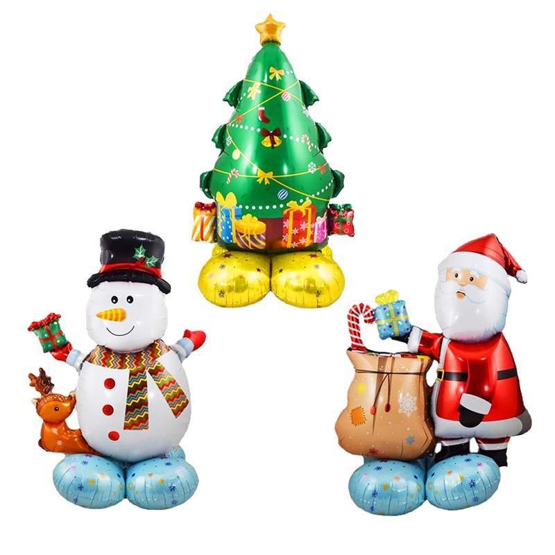 Christmas Foil Balloons Santa Claus Balloon Standding Balloon Christmas Gift Santa Balloon Xmas Party Supplies Home Decoration
