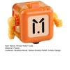6-Side Stress Relief Cube Toy Multifunctional Anxiety Relief Cartoon Robot Sensory Cube with Spinning Arm Popping Button Joystick Toggle Switch