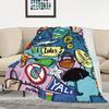 Coffee drinking styles digitalprinted polyester Bedroom velvet flannel soft sofa cover blanket Fleece soft sofa cover blankets