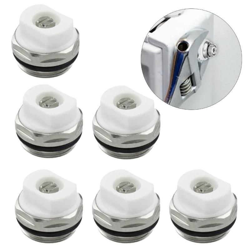 6Pcs 3/8inch Radiator Bleed Valves Self Sealing Radiator Bleed Valves Radiator Exhaust Valves Quick Installation
