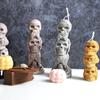 DIY Halloween Totenkopf & Kürbis Silikonform - 3-in-1 Geister-, Gesichts- und Sargkerzenornamente