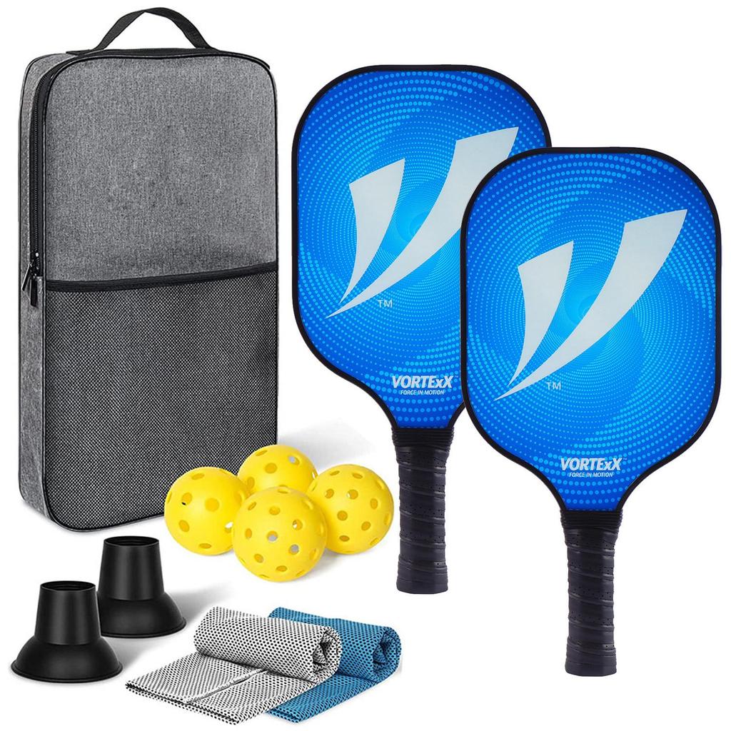 Rachetă și minge Pickleball din fibră de carbon, set cadou pentru prosoape de gheață pentru sporturi în aer liber
