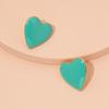 Enamel Heart Stud Earrings: Fashionable, Heart-Shaped Jewelry for Women's Daily Wear and Valentine's Day.