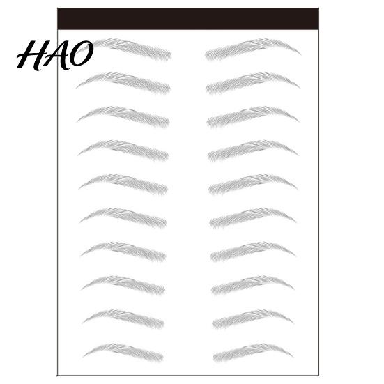 Eyebrow Tattoo Sticker 1 Sheet Various Shapes Nature 3D Effect Water-based Semi-permanent Transfers Arch Style Waterproof Hair-Like Grooming