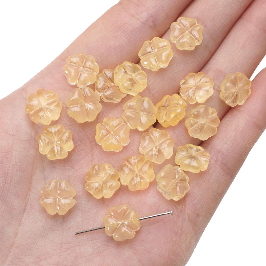 20 adet/torba 10mm cam çiçek boncuk Charm ara parça boncuk küpe kolye DIY takı yapımı