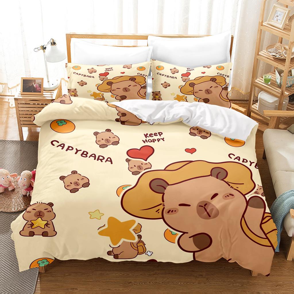 Kapibala Duvet Cover Set Comforter Bedding 3D Children'S Bedding Set 3-Piece King Size