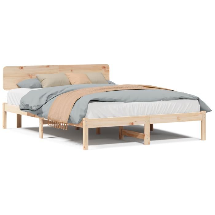VidaXL Lit avec Headboard 150x200 cm Bois de Pin Massif 872101