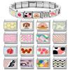 Colorful Block Landscape Red Pomegranate Apples Flower Italian Charm Links Fit 9MM Stainless Steel Bracelet DIY Making