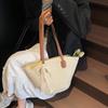 Women's Large Capacity New Vacation Beach Straw Shoulder Bag Woven Commuter Bucket Bag Basket Tote Bag