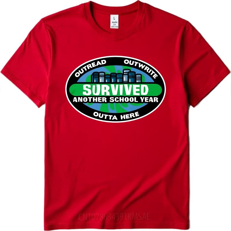 Cool Boys Summer tshirt Outread Outwrite Survived Another School Year Outta Here Short Sleeve Breathable ONeck Man Tshirt as the picture5544