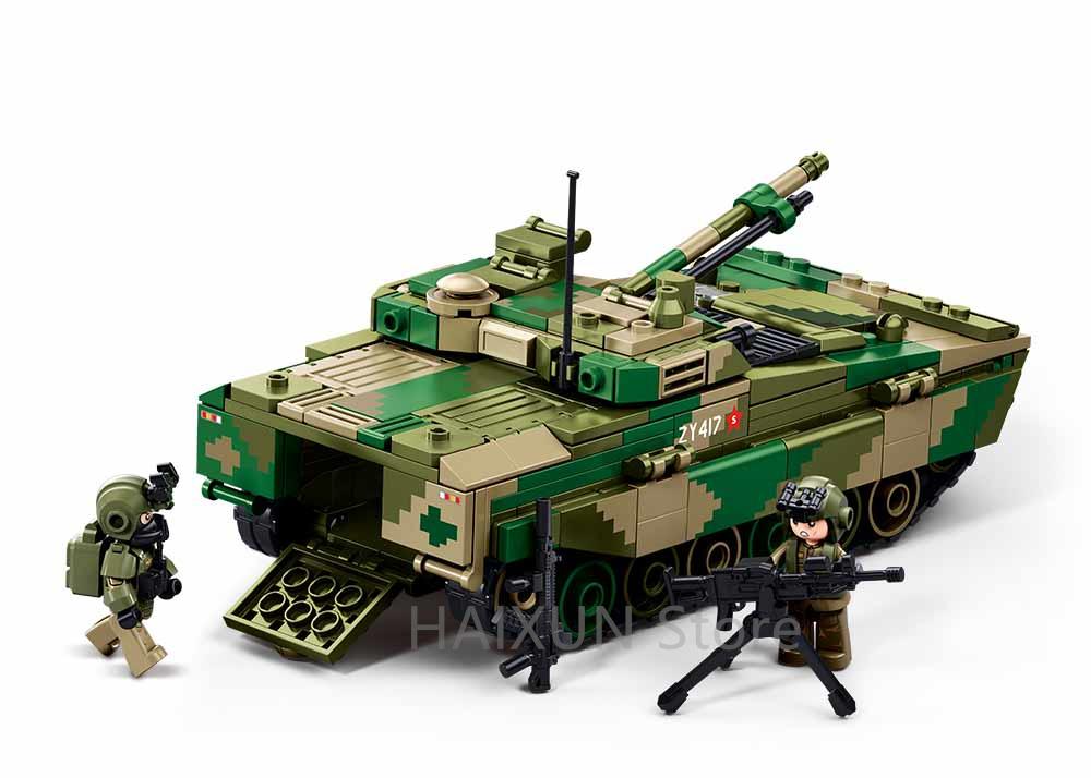 Hochwertiger Sluban Zbd-04As Hochwertiges gepanzertes Transportfahrzeug Spitzenklasse 385 Teile Erstklassiger Baustein-Satz Bausteine Armee-Design