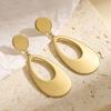 Simple Stainless Steel Teardrop Ear Clips 18 Gold-Plated Hypoallergenic Smooth Non-Piercing Clip on Earrings for Women