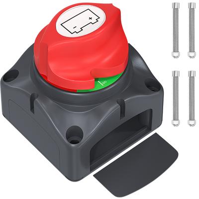 Car Battery Disconnect Switch 48V 24V 12V Cut Off 2 Position 2 Pin M10 275A Battery Connection Switch for Marine Boat