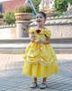 Princess Dress for Belle Kids and the Dress Luxurious Kids Yellow Stage Fancy Present [TYHTYM] Kids, Dress, (Beauty Beast-style + Tiara, Etc.),