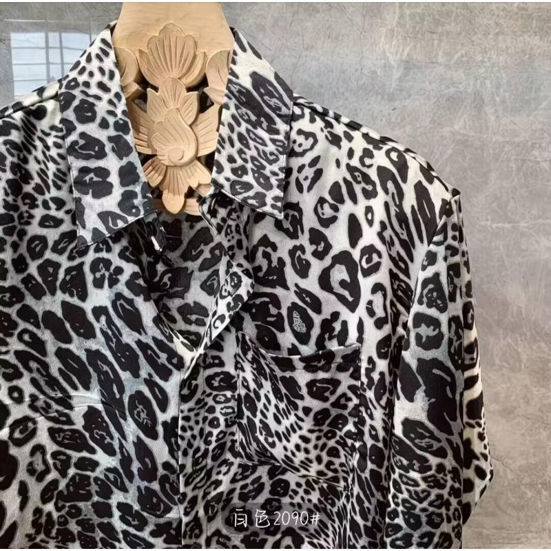Men S Long Sleeve Leopard Print Vintage Casual Shirt