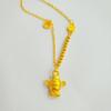 Golden God of Wealth Necklace: Versatile Clavicle Chain with Copper Coin Pendant for Women In New Chinese Style