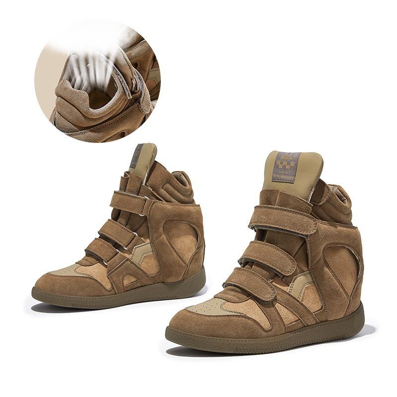 Женские новые весенние туфли на толстой подошве в стиле ретро белые туфли из натуральной кожи на 65 см выше повседневная и универсальная женская обувь 40 8090₽