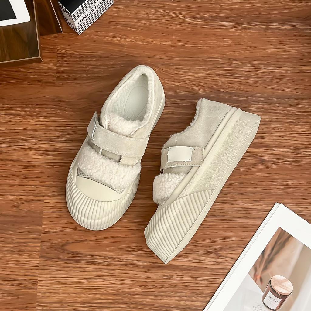 Grape Mother Winter New Thick-soled Muffin Cotton Shoes Women Wear Small Height-increasing Board Shoes School Style Casual Shoes Women