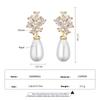 ZAKOL Delicate Chunky Teardrop Imitation Zircon Zircon Drop Earrings for Women White Gold Color Sparkling Crystal Bridal Earring