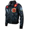 AVIATRIX Men's Real Leather Aviator Pilot Bomber Jacket (2KVE) - Black with Silver Fur Collar