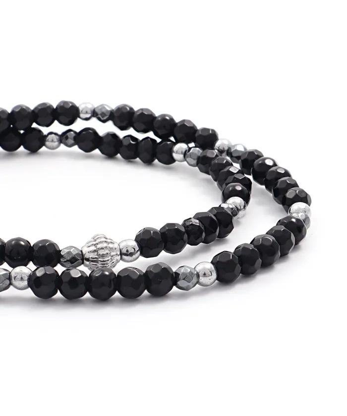 Onyx Vintage Dustball Point Bracelet (PLT-BR-086_BK)