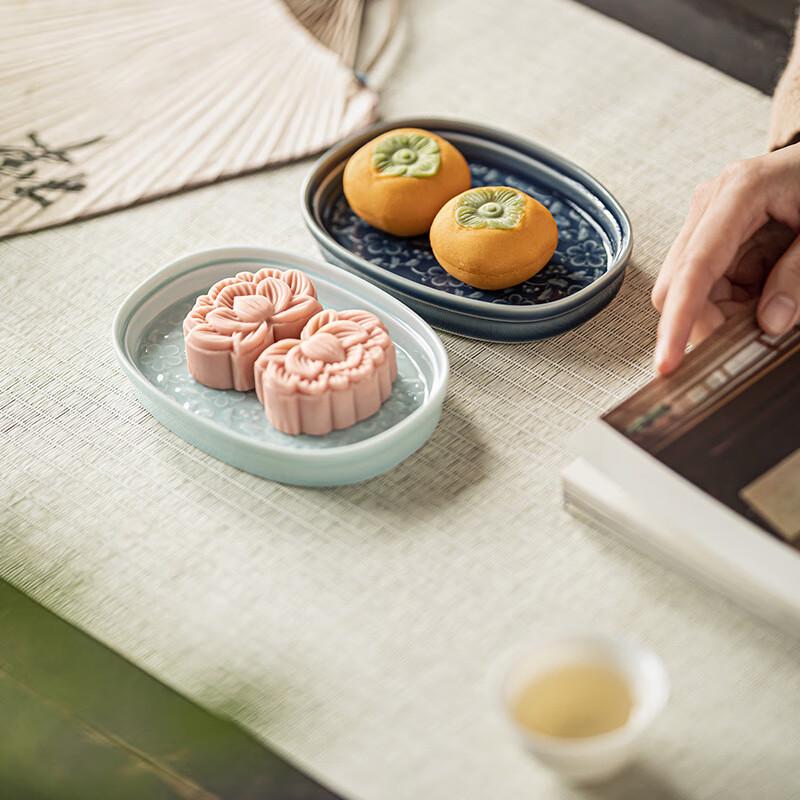 Chinese Ceramic Tea Snack & Fruit Plate