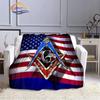 Fashion Northern Europe Freemasonry Blanket Masonic Portable Sofa  Freemason Flannel Warm Four Seasons Camping Blanket