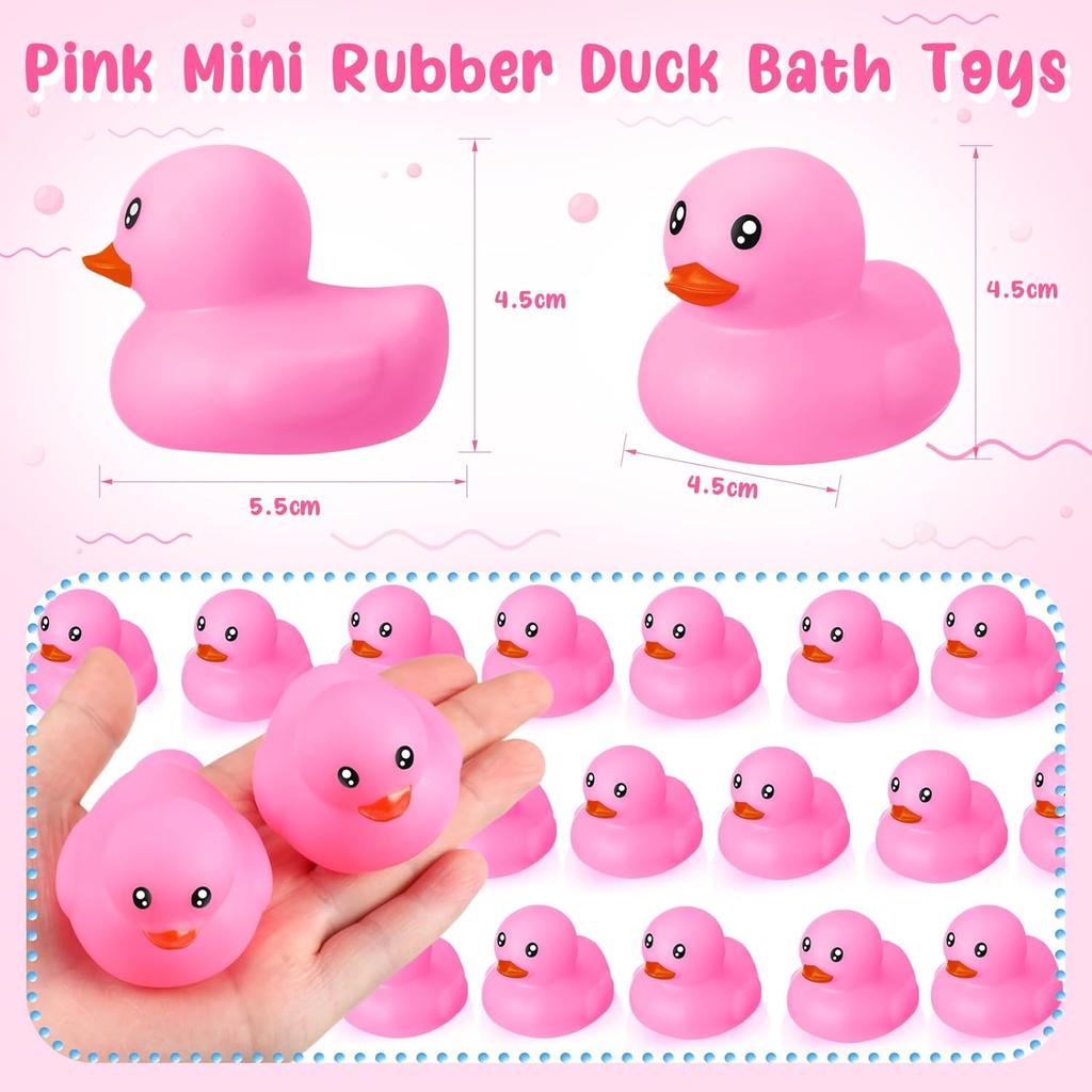 Hungdao 48 Pcs 2 Inch Mini Rubber Ducks for Kids Children Party Favors Bulk Bath Ducks Summer Pool Floating Toys Rubber Duckies Birthday Gifts for