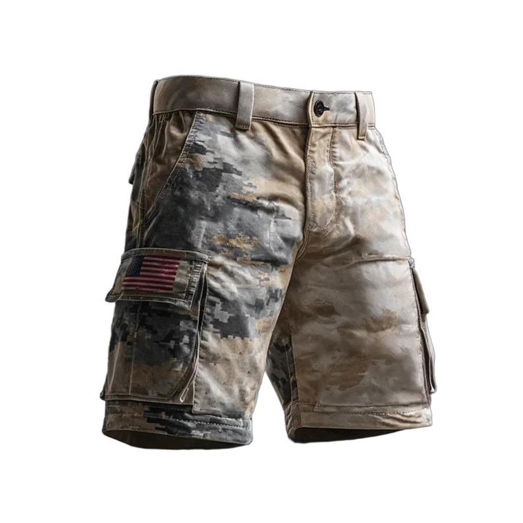 Herren Sommer Bedruckte Outdoor-Shorts Herren Lockere Mehrzweck-Taschen-Shorts