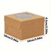 30pcs Brown Bakery Boxes with Window Cookie Boxes Gift Packing Box Kraft Paper Treat Boxes for Pastries Small Cakes Box Wedding Decorations