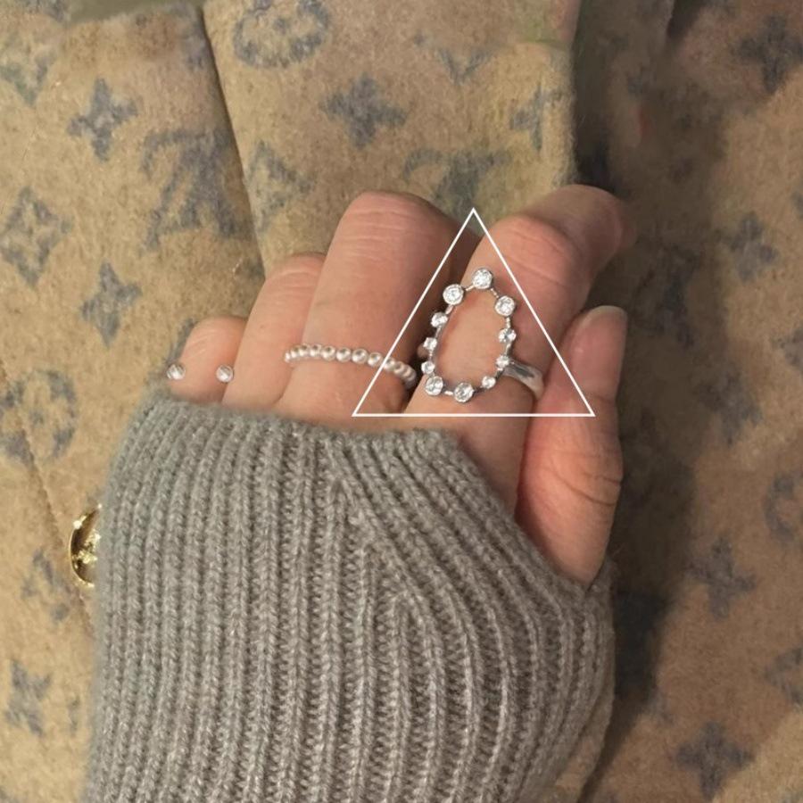 Inel de Lux pentru Femei Stil Coreean din Argint Sterling 925, Deschidere, Stivuibil