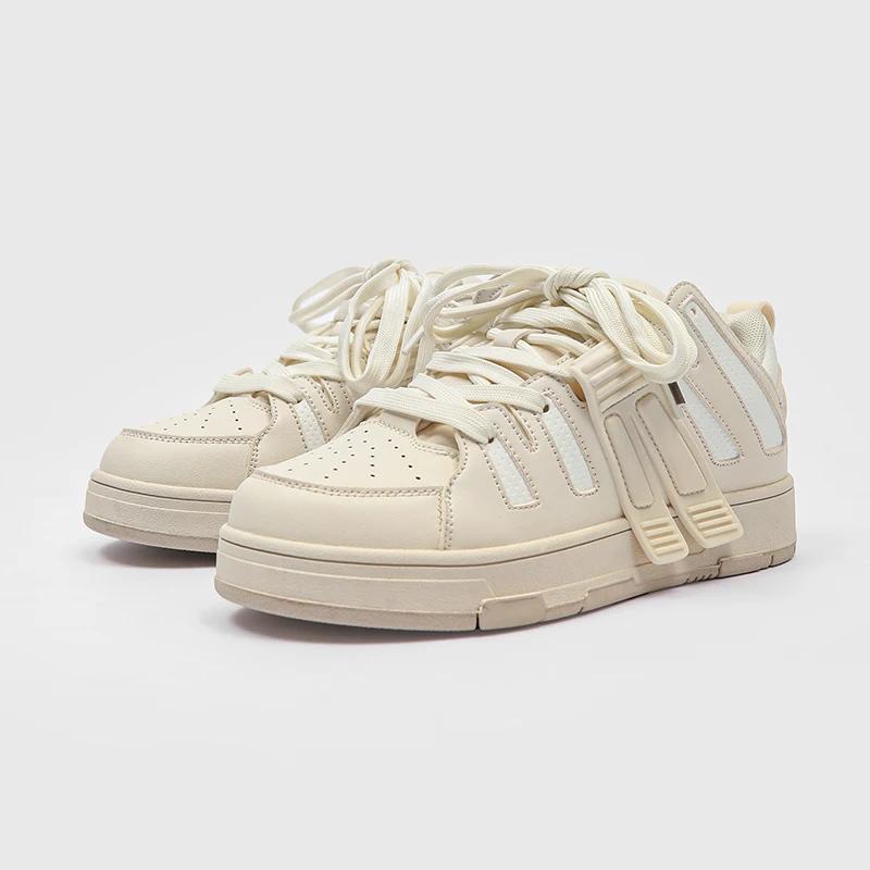 

Кроссовки Мужская обувь Теннис Классика Y2K Кроссовки из коровьей кожи для скейтборда Мужская мода Буквы Хлеб Кроссовки Пары Спорт Повседневная обувь 39 бежевый