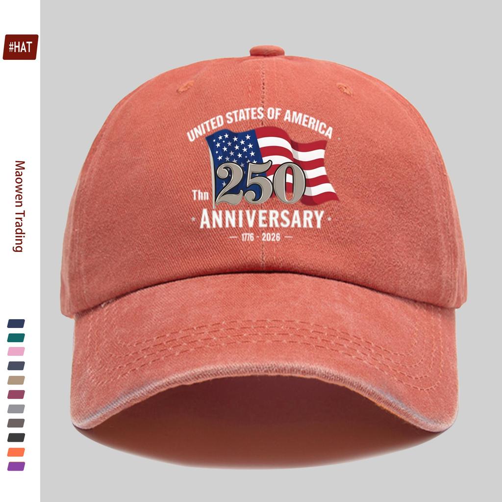 Pc Th Anniversary of the Founding of the United States Commemorative Printed Baseball Cap Decorated with an American Flag P
