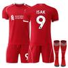 Jugendliche Kinder Erwachsene Benutzerdefinierter Name Fußballtrikots 25/26 Liverpool Heim #9 ISAK Fußball Trainingsausrüstung Fußballuniformen mit Socken