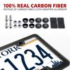 100% Real Black Carbon Fiber License Plate Frame Silm 4 Holes With Screws Caps Complies With US Canadian Mexico Standards License Plate Covers Frames