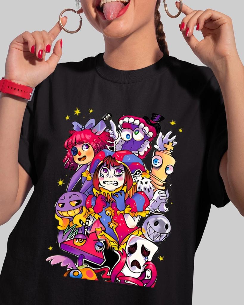 Anime The Amazing Digital Circus Black T Shirt Size S 4xl