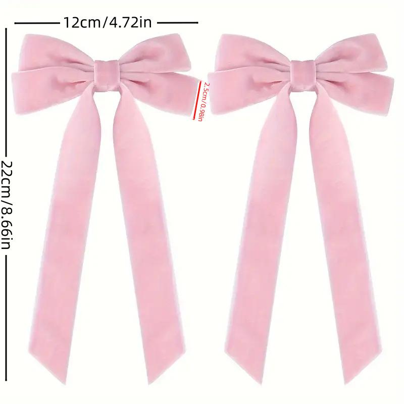 Winter velvet with double bow hair accessories, popular fashion, simple and versatile princess clothing accessories